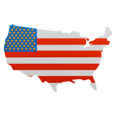 Memorial day USA Map  3D Icon