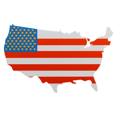 Carte du Memorial Day des États-Unis  3D Icon