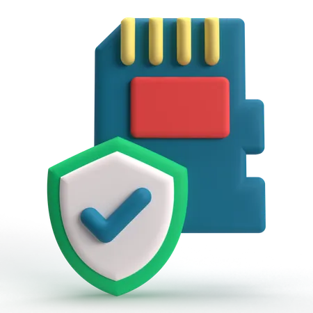 Memory Card Security  3D Icon