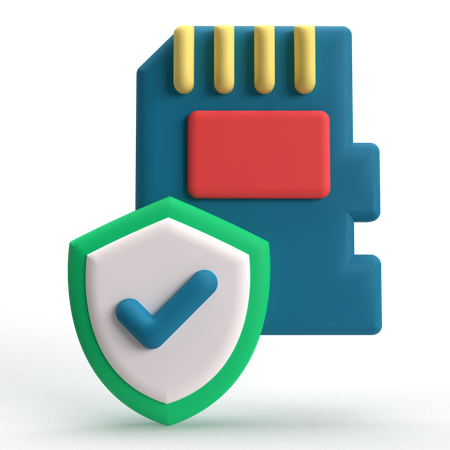 Memory Card Security  3D Icon