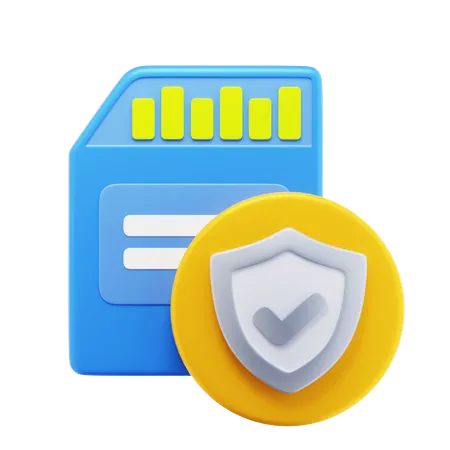 Memory Card Security  3D Icon