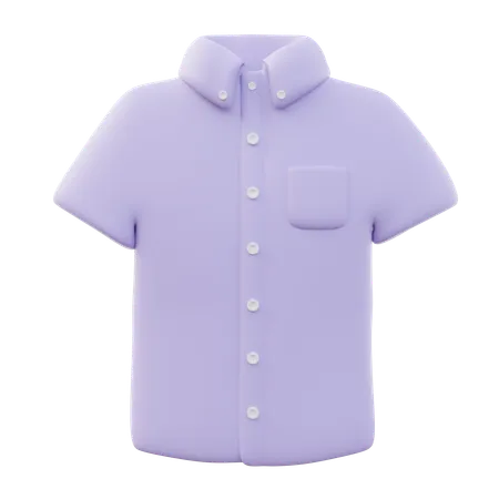Men Oxford button down shirt short sleeve  3D Icon