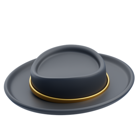 Men Round Hat  3D Icon