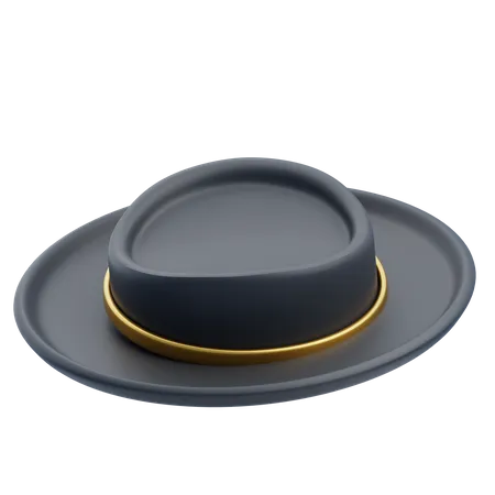 Men Round Hat  3D Icon