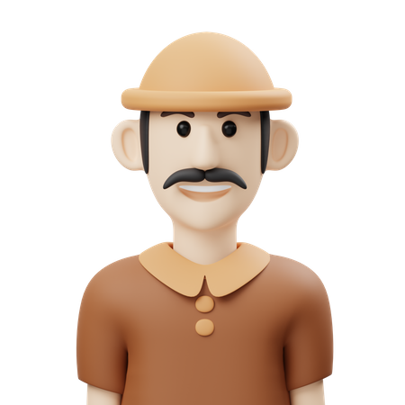 Men With Beanie  3D Icon