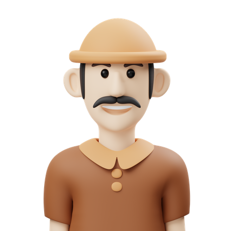 Men With Beanie  3D Illustration