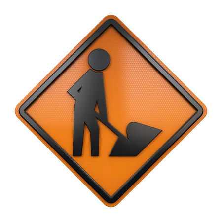 Men Working Sign  3D Icon