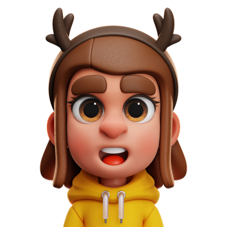 MENINA COM CAPUZ AMARELO  3D Icon