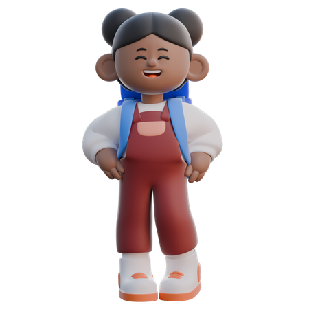 Menina com pose em pé  3D Icon