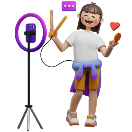 Menina com teste de produto ao vivo  3D Icon