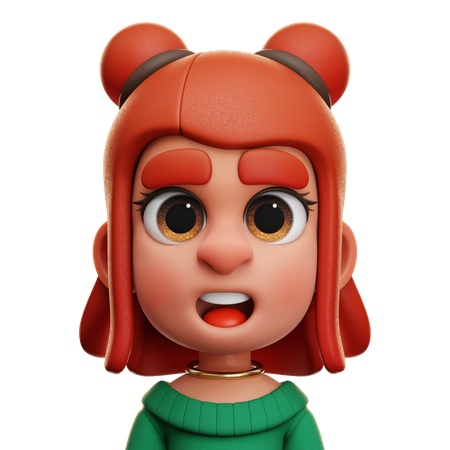 Menina com vestido verde  3D Icon