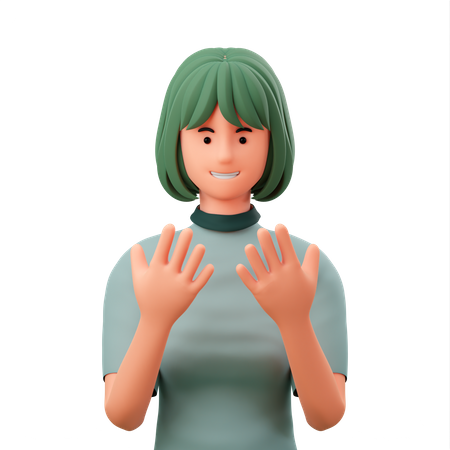 Menina contando no dedo  3D Icon
