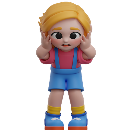 Menina está tonta  3D Illustration