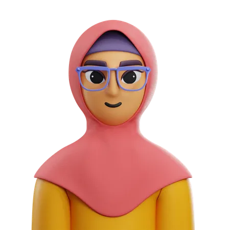 Menina Hijab com camisa longa  3D Icon