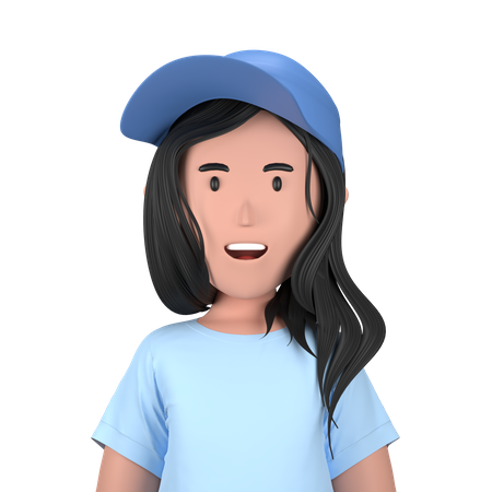 Menina usando chapéu  3D Icon
