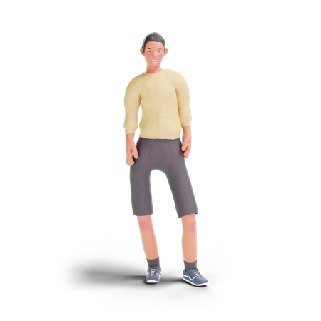 Menino adolescente afro-americano em pé  3D Illustration