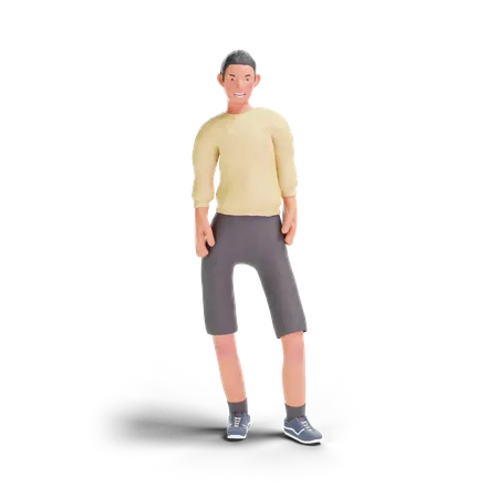 Menino adolescente afro-americano em pé  3D Illustration