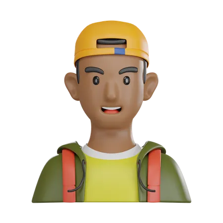 Menino estudante  3D Icon