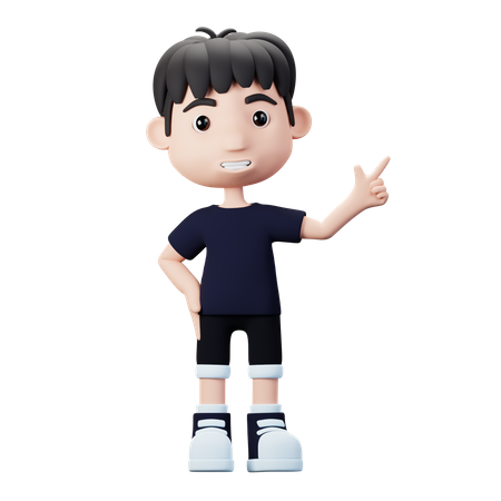 Menino apontando para a direita  3D Icon