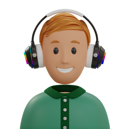 Menino de camisa verde  3D Icon