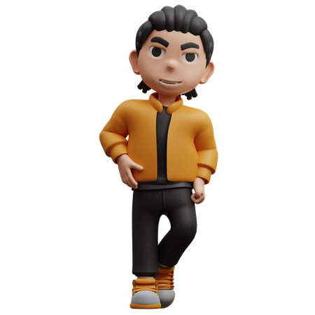 Menino com as duas mãos no bolso  3D Icon