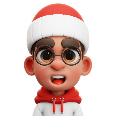 MENINO COM CAPUZ BRANCO  3D Icon