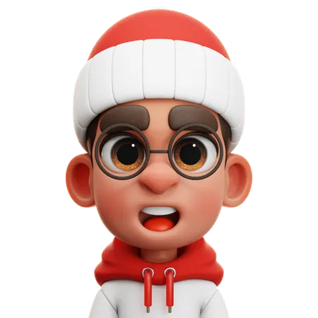 MENINO COM CAPUZ BRANCO  3D Icon