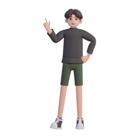 Menino com ideia  3D Illustration