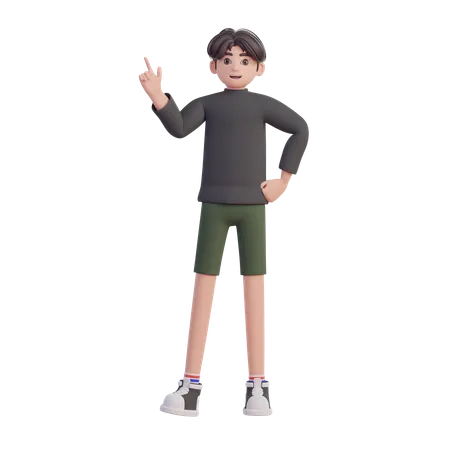 Menino com ideia  3D Illustration