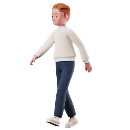 Menino com pose de caminhada  3D Illustration