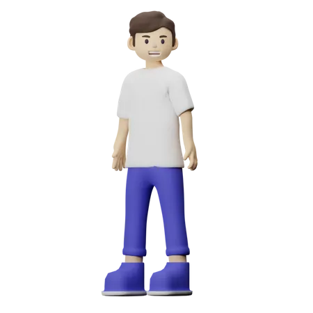 Menino com pose em pé  3D Illustration