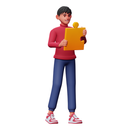 Menino com solução  3D Illustration