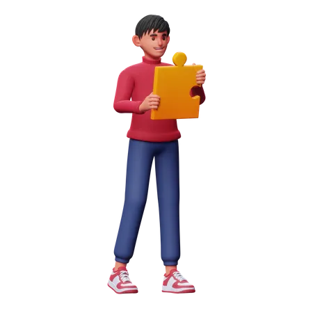 Menino com solução  3D Illustration