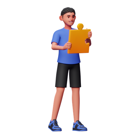 Menino com solução  3D Illustration