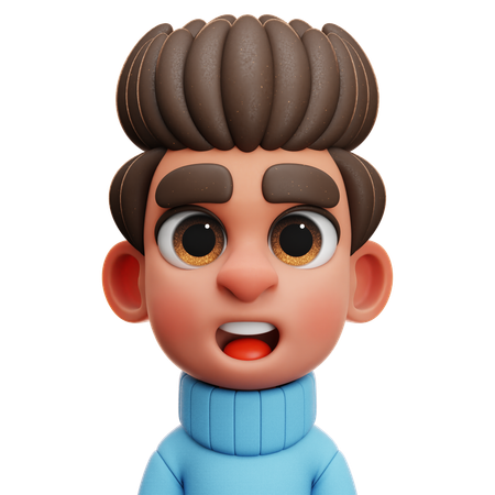 MENINO COM CAMISOLA AZUL  3D Icon