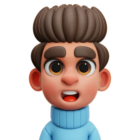 MENINO COM CAMISOLA AZUL  3D Icon