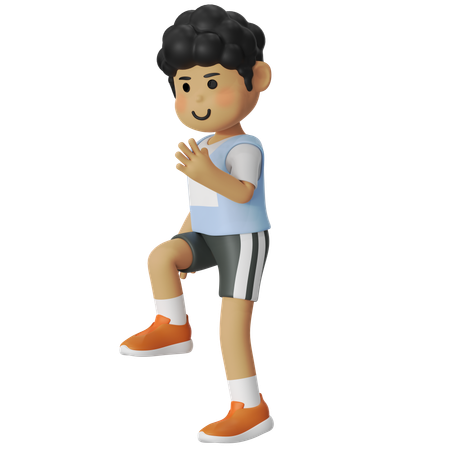 Exercício de corrida de menino para março  3D Icon