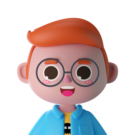 Menino de óculos  3D Icon