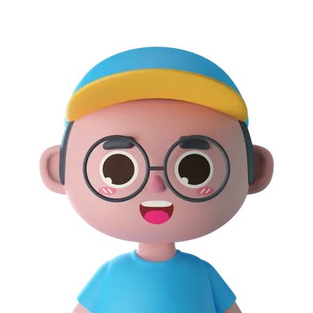 Menino de óculos  3D Icon