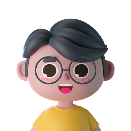 Menino de óculos  3D Icon