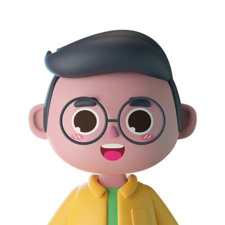 Menino de óculos  3D Icon