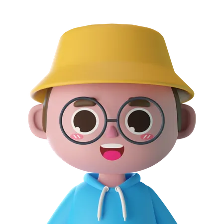 Menino de óculos  3D Icon