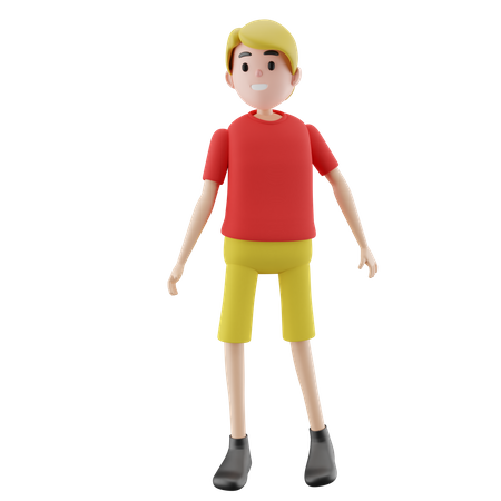 Menino em pé  3D Illustration