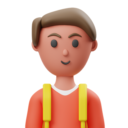 Menino estudante  3D Illustration