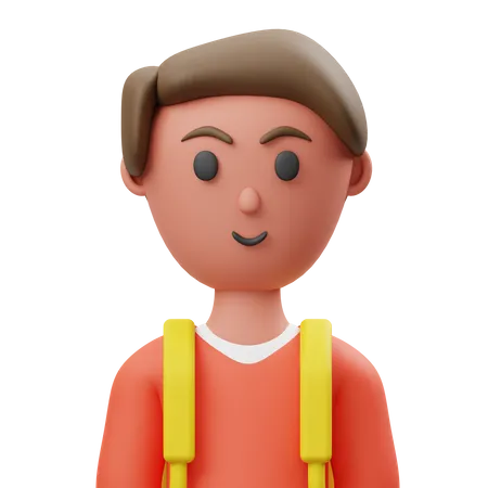 Menino estudante  3D Illustration