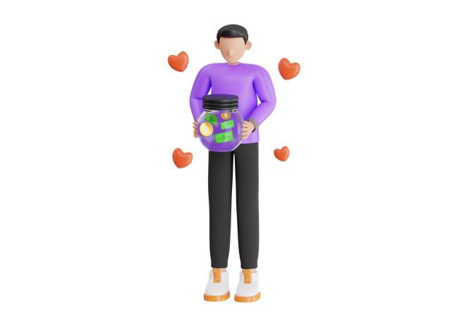 Menino fazendo caridade  3D Icon