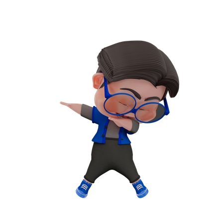 Garoto fazendo dab  3D Illustration