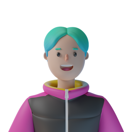 Menino feliz  3D Illustration