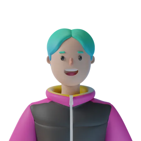 Menino feliz  3D Illustration