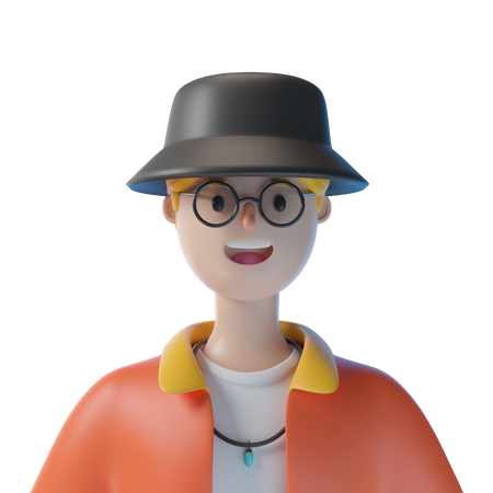 Menino feliz  3D Illustration